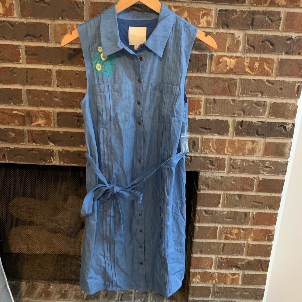 ModCloth Embroidered Chambray dress